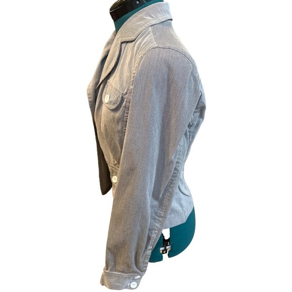 Rafaella Blue & White Striped Single-Breasted Jacket Button-Down Women's Size 10 - Picture 3 of 14